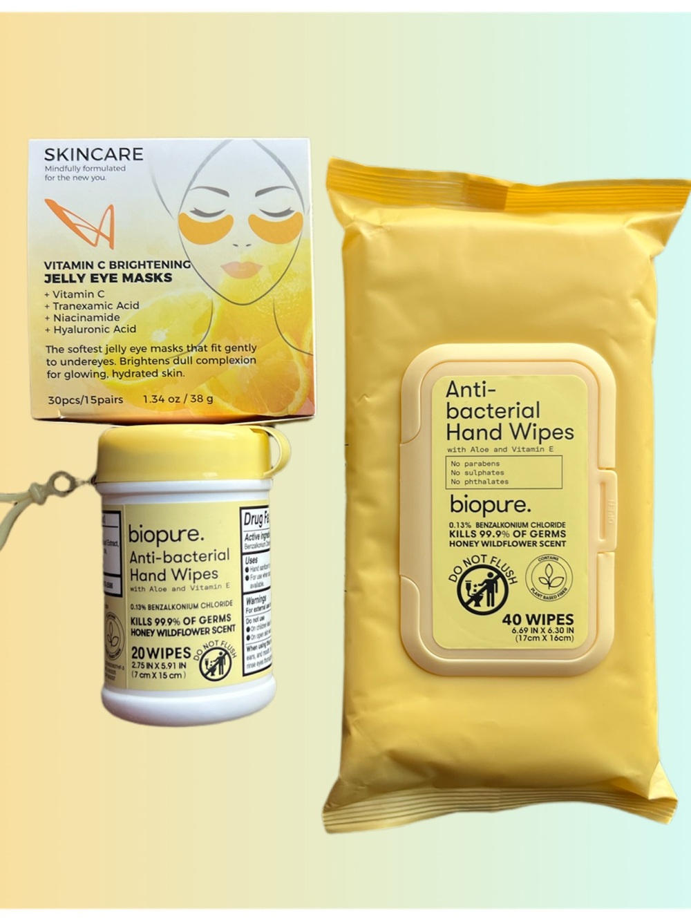 Vitamin C Jelly Masks and Antibacterial Hand Wipes